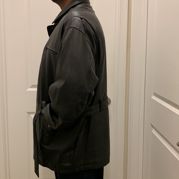 Vintage Wilson Men’s Black 100% Leather Coat - extra large size - Picture 2 of 11